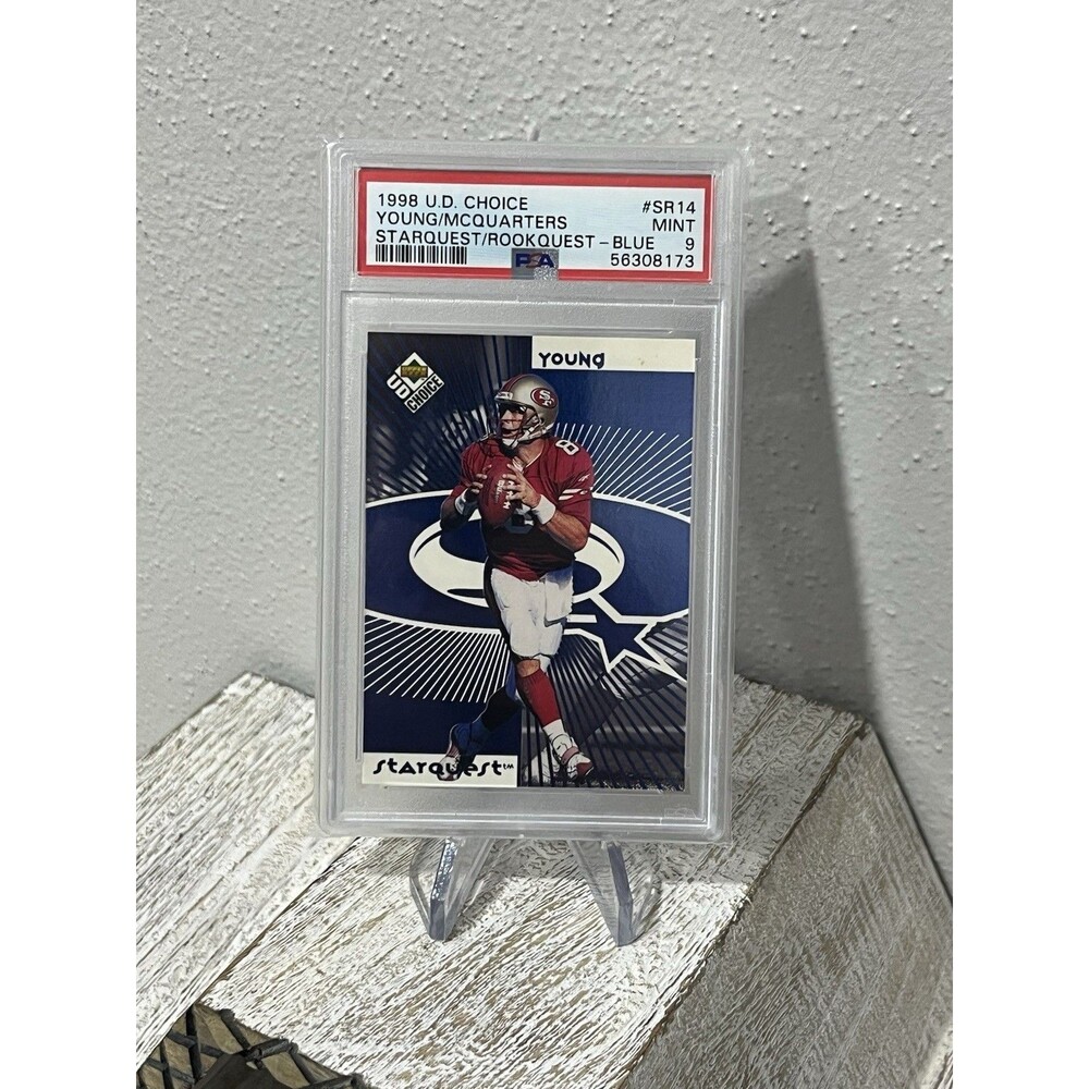 1998 UD Choice Steve Young RW McQuarters Starquest Blue #SR14 PSA 9 MINT